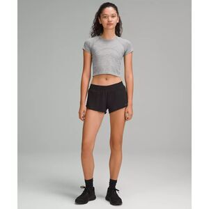 Lululemon Athletica Gray Swiftly Tech Crop Top Short Sleeve Shirt Women's Size 6